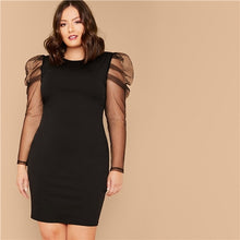 Load image into Gallery viewer, PUFFED SHOULDER  SLEEVE PENCIL DRESS
